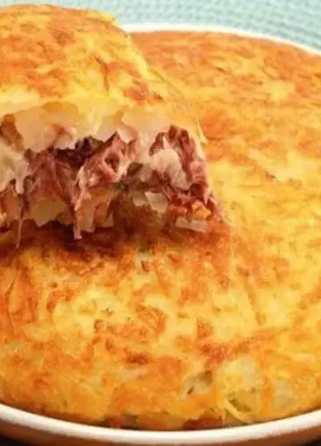 Receita de Batata Suíça com Carne Seca e Queijo