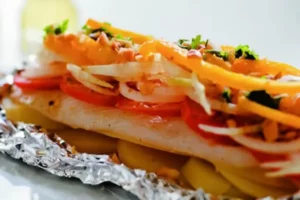 Receita de Filé de Linguado com Legumes