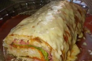 Receita de Rocambole de Frango com presunto e queijo